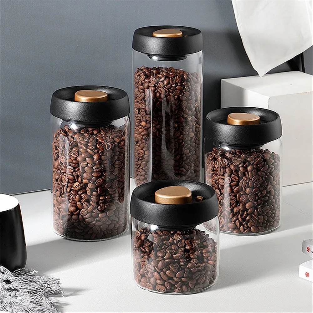 Food Storage Vacuum Containers - 1pack Coffee Bean Storage Container Airtight