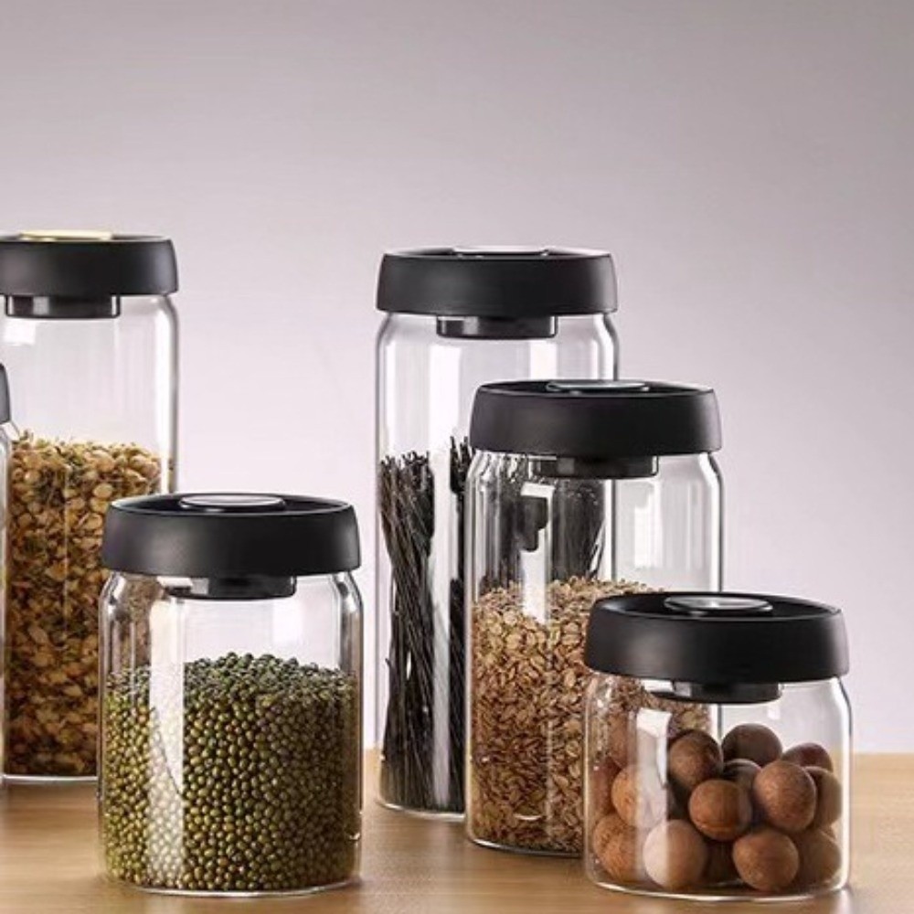 Food Storage Vacuum Containers - Moisture Proof Vacuum Sealed Jar Press