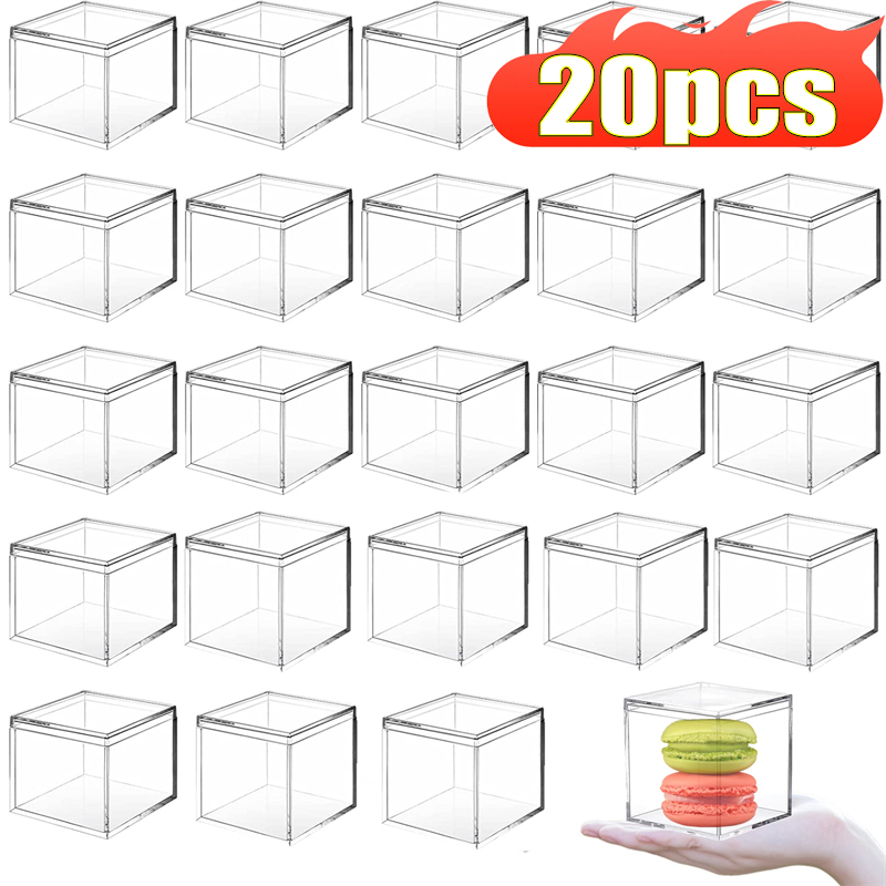 Xmas Food Storage Containers - 1-20pcs Transparent Acrylic Boxes With Cover