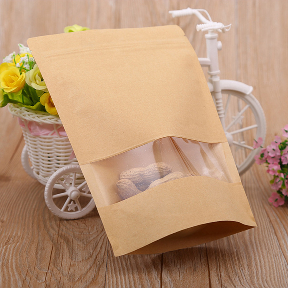 Food Storage Is - 50Pcs Kraft Paper Zipper Sealed Stand-Up