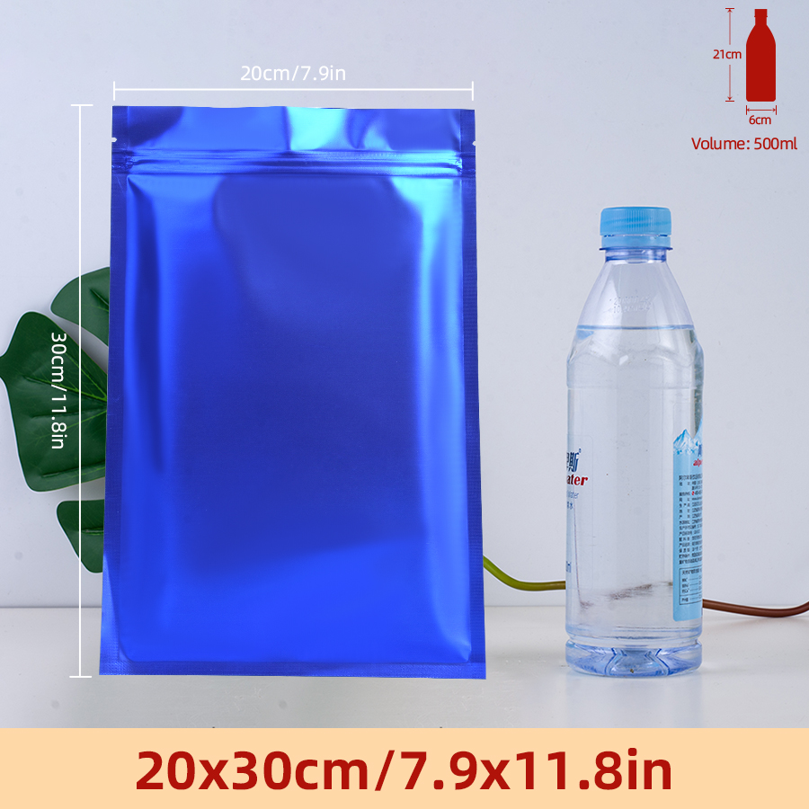 Food Storage Is - 100pcs Matte Blue Foil Zipper Pouches,