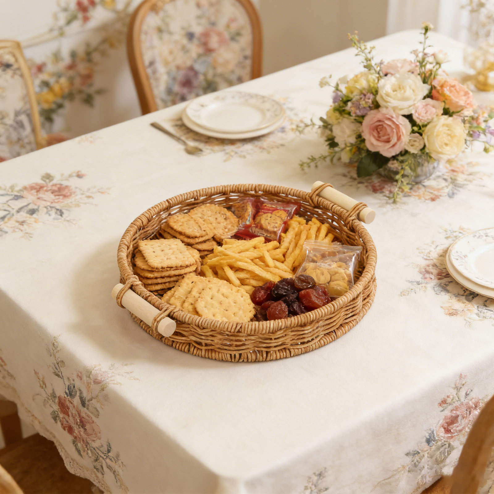 Imitation Rattan Bread Basket  - Food Storage Table ulasan dan harga