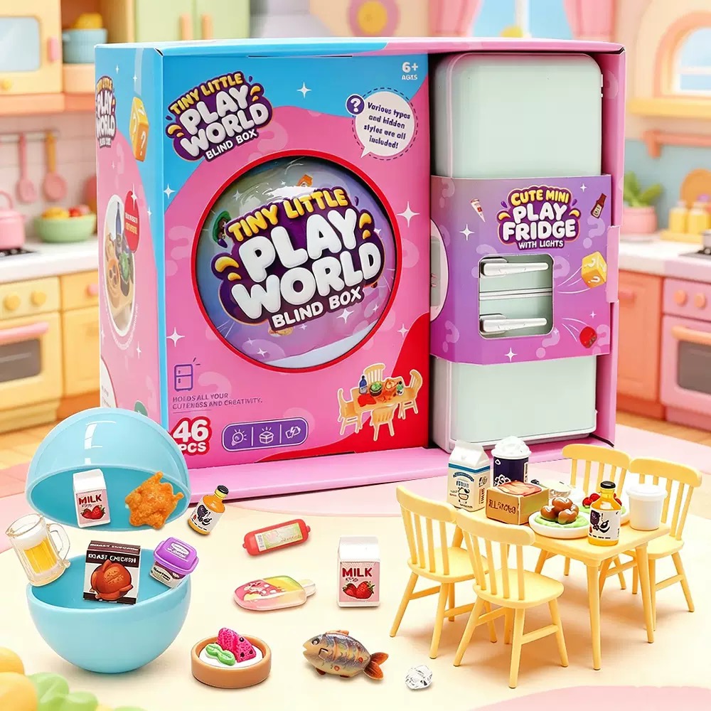 4-Color Mini Fridge Blind Box  - Food Storage Table ulasan dan harga