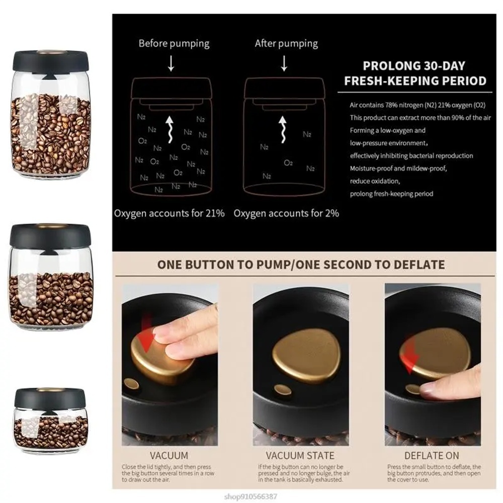 1pack Coffee Bean Storage Cont - Food Storage Vacuum Containers ulasan dan harga
