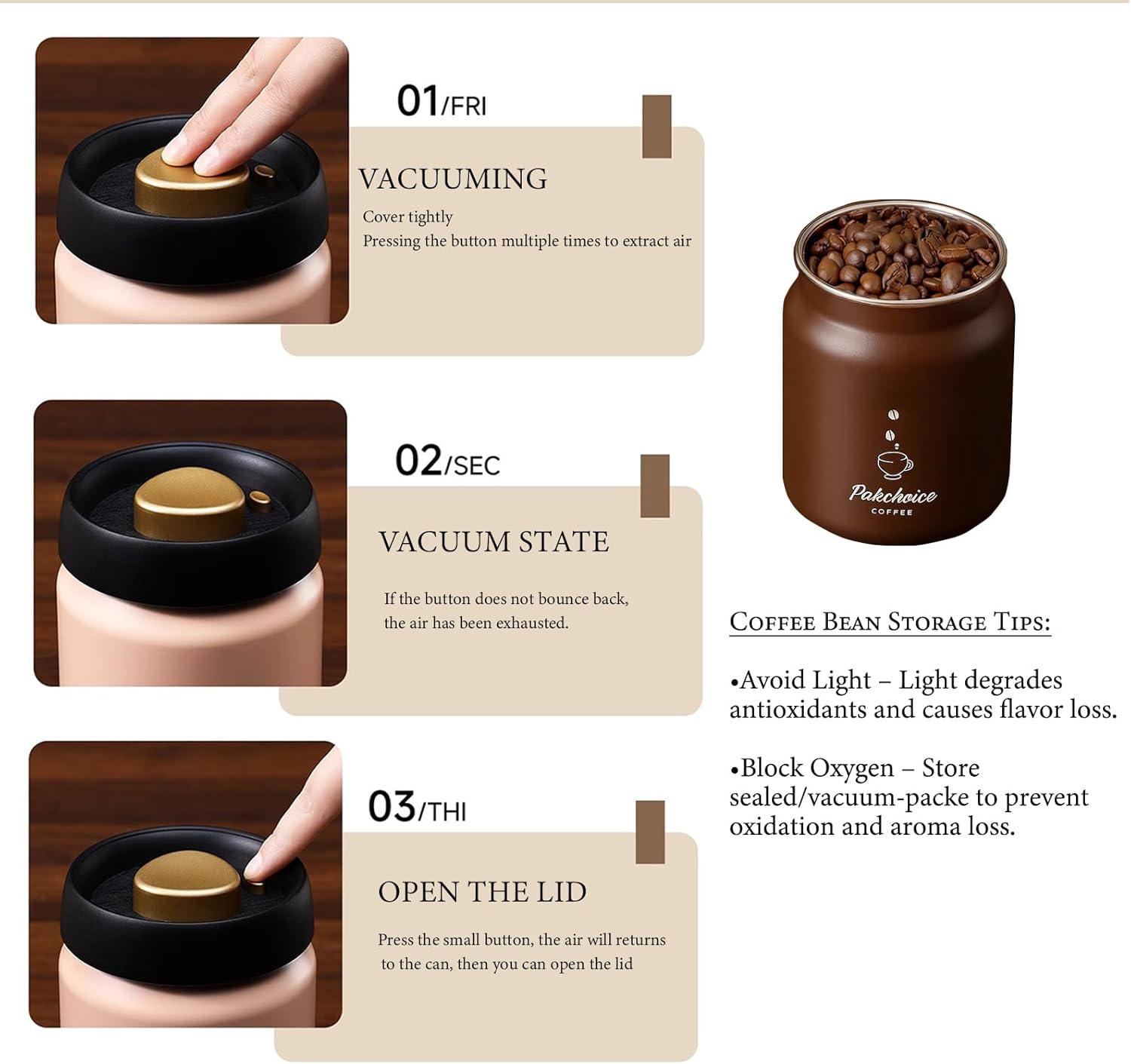 Vacuum Coffee Bean Storage Con - Food Storage Vacuum Containers ulasan dan harga
