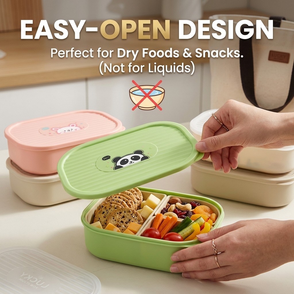 Portable Divided Plastic Lunch - Food Storage Microwave Safe ulasan dan harga