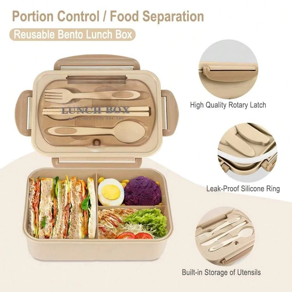 Adult Bento Box with 3 Compart - Food Storage Microwave Safe ulasan dan harga