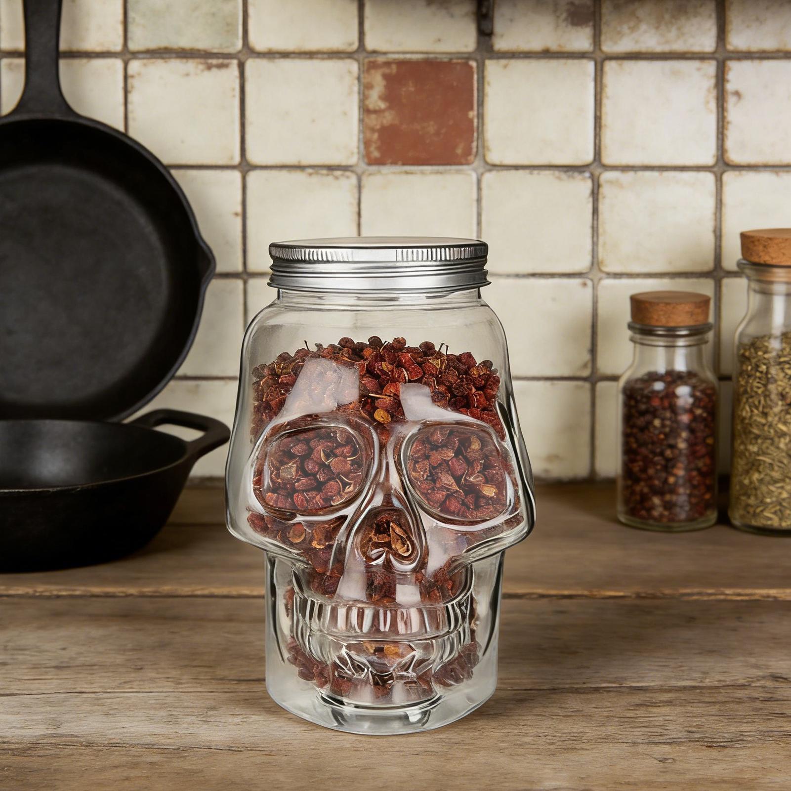 Spooky Skull storage Jars with - Xmas Food Storage Containers ulasan dan harga
