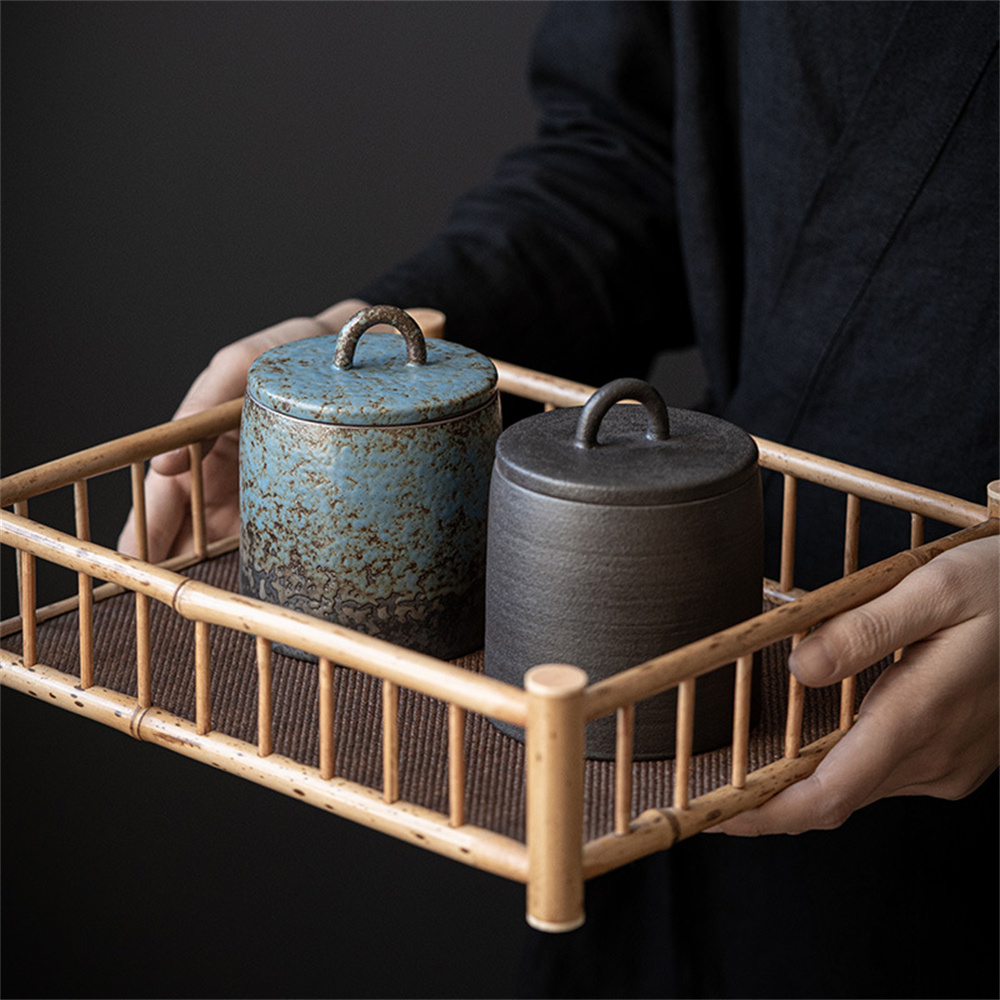 Ceramic Tea Caddy Sealed Jar S - Food Storage Quart ulasan dan harga