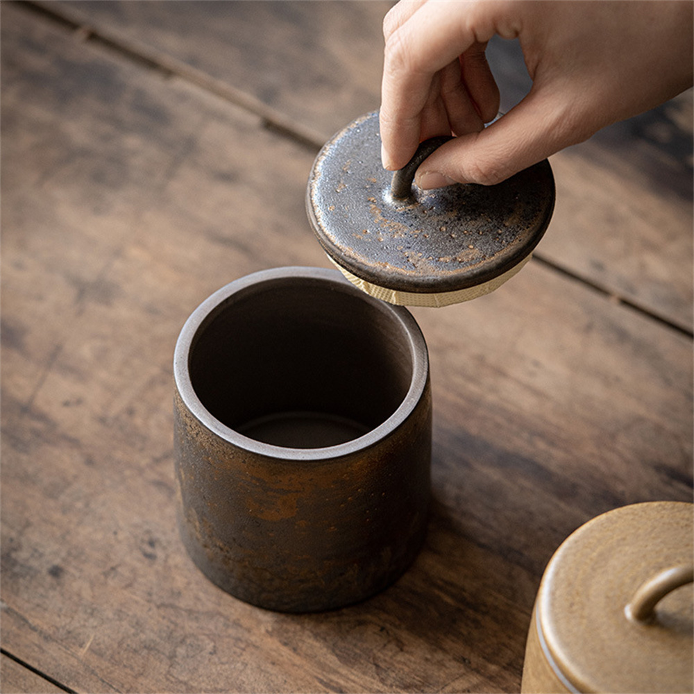 Ceramic Tea Caddy Sealed Jar S - Food Storage Quart ulasan dan harga