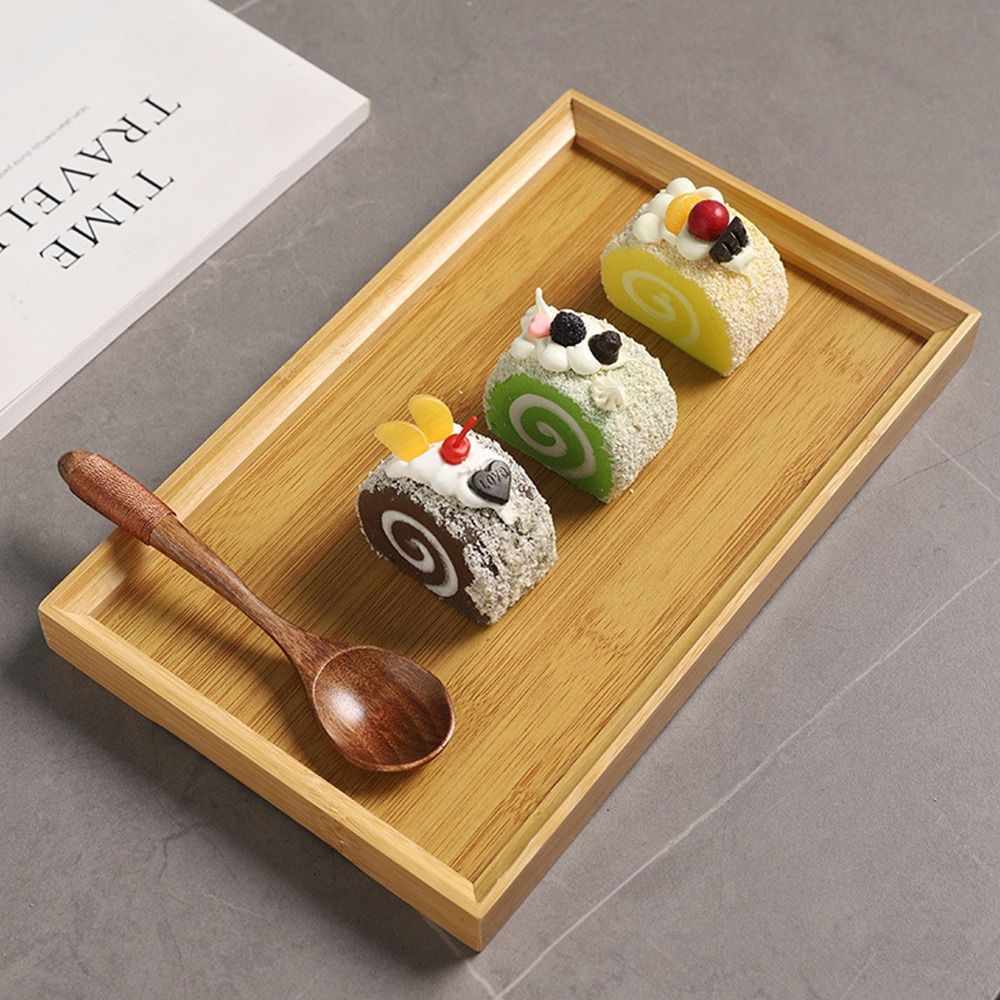 Decorate Tray Natural Bamboo B - Food Storage Table ulasan dan harga