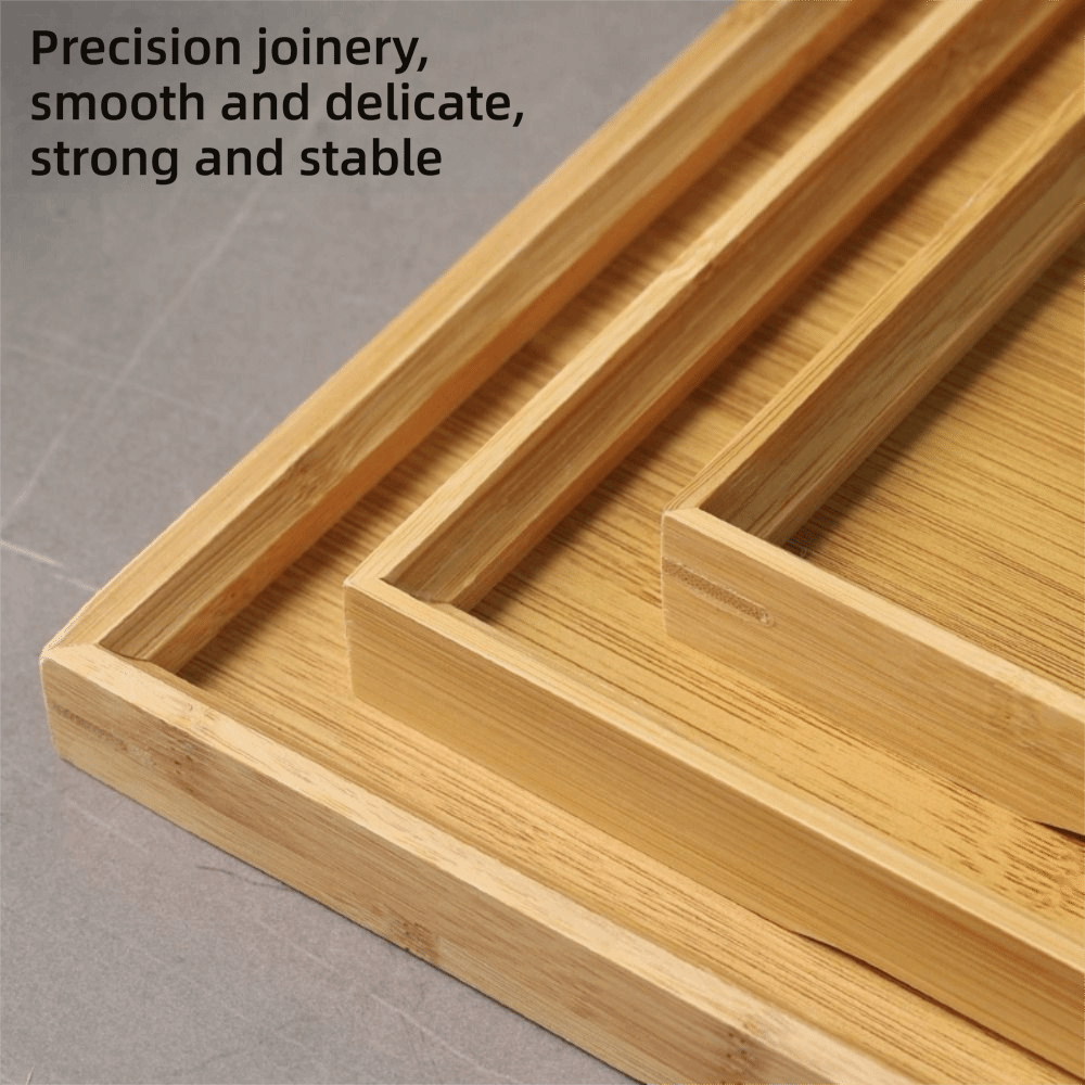 Decorate Tray Natural Bamboo B - Food Storage Table ulasan dan harga
