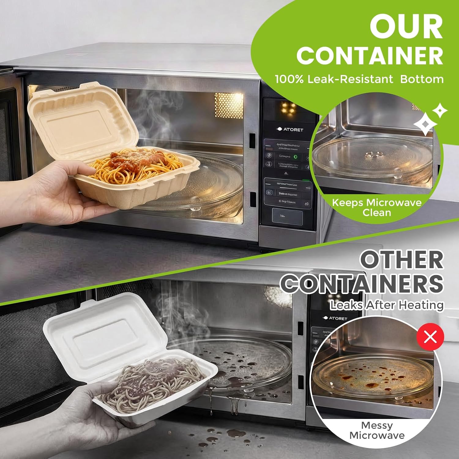 50 Pack 16oz Clamshell Take Ou - Food Storage Microwave Safe ulasan dan harga
