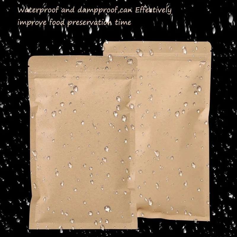 100PCS Brown Kraft Paper Zippe - Food Storage Is ulasan dan harga