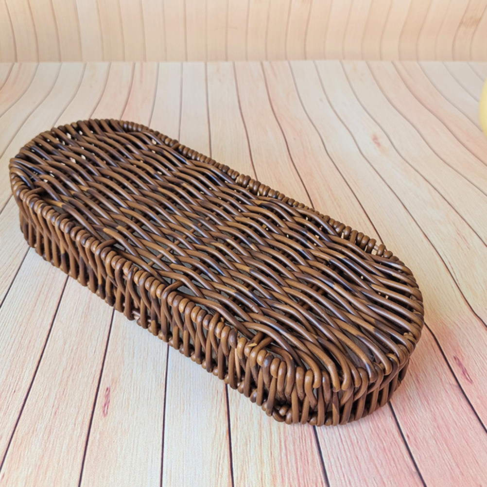 Oval Bread Basket Plastic Imit - Food Storage Table ulasan dan harga