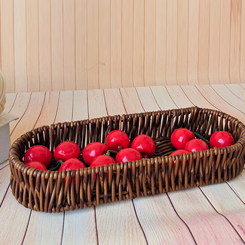 Oval Bread Basket Plastic Imit - Food Storage Table ulasan dan harga