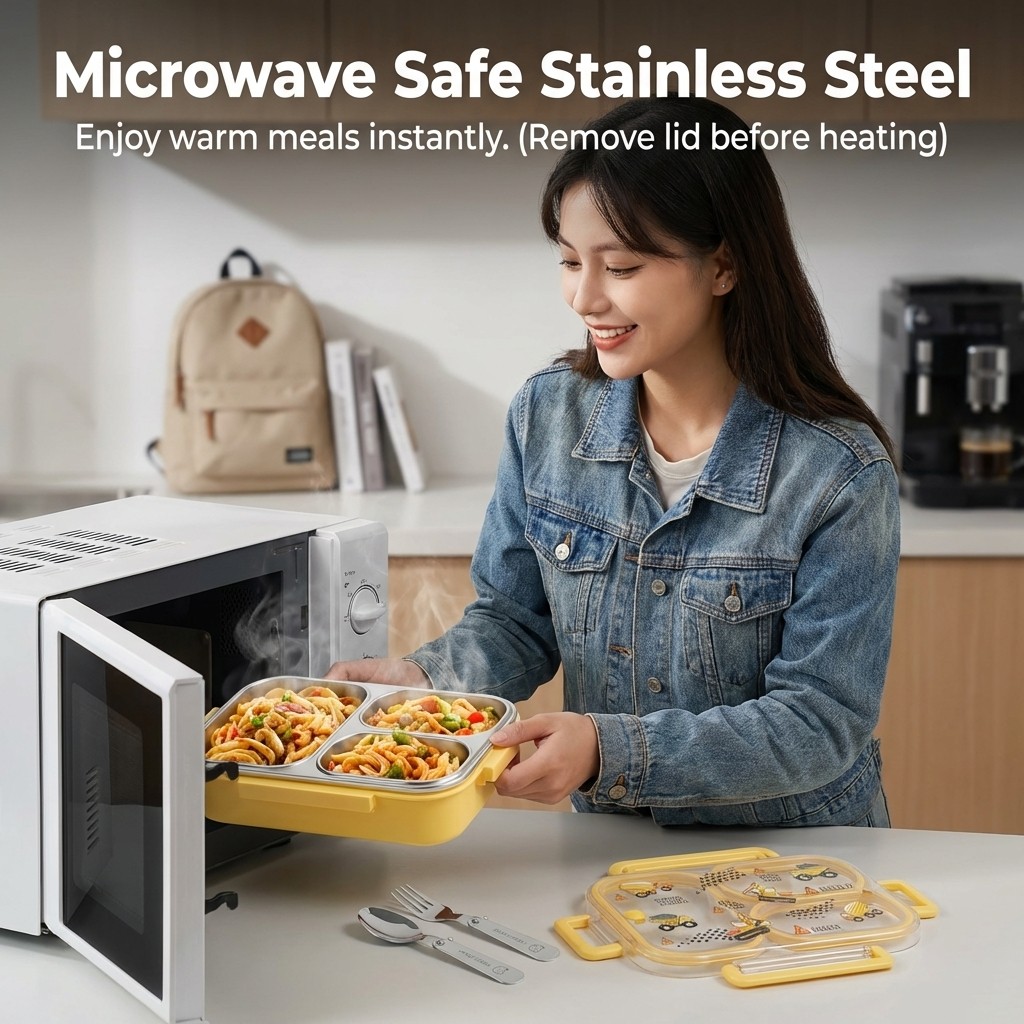 900ML Cute 304 Stainless Steel - Food Storage Microwave Safe ulasan dan harga
