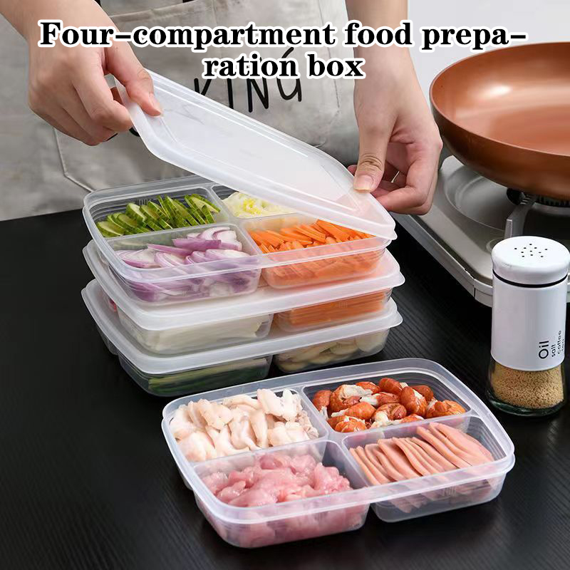 New【4 Grids Plastic Storage Bo - Food Storage Quart ulasan dan harga