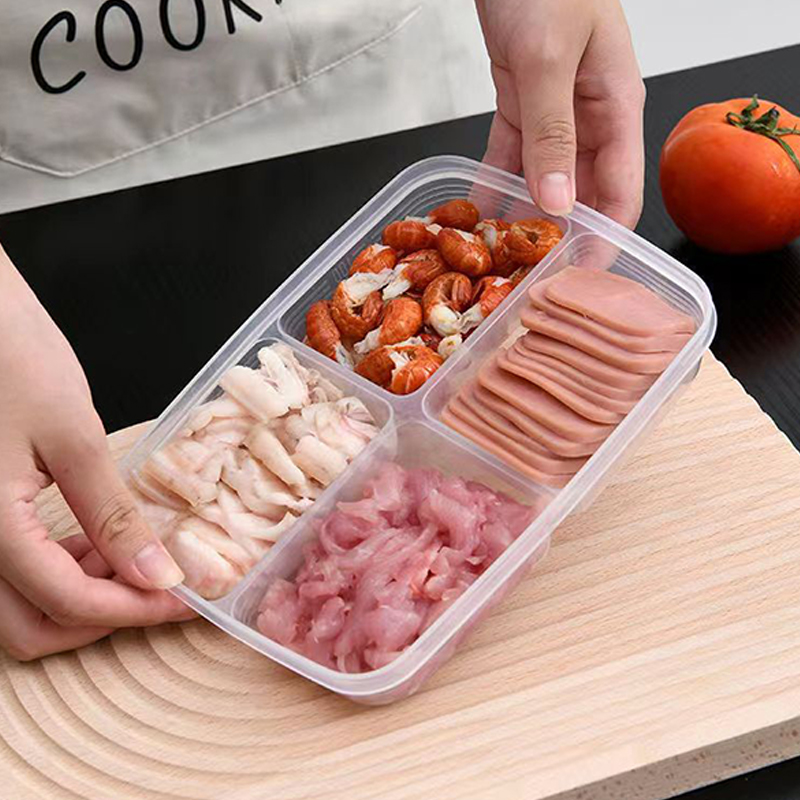 New【4 Grids Plastic Storage Bo - Food Storage Quart ulasan dan harga
