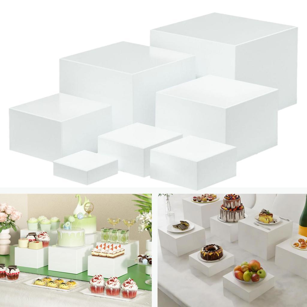 7 Pieces Acrylic Cube Display  - Food Storage Table ulasan dan harga