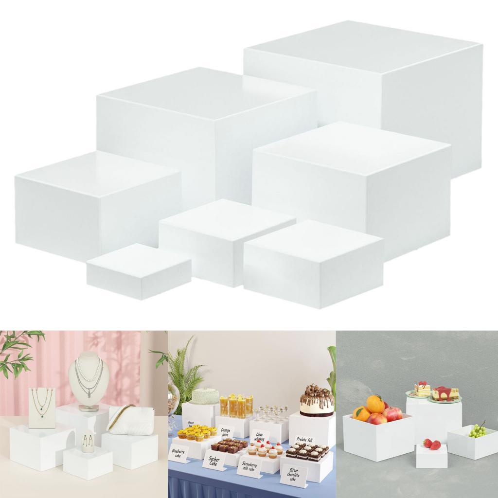 7 Pieces Acrylic Cube Display  - Food Storage Table ulasan dan harga