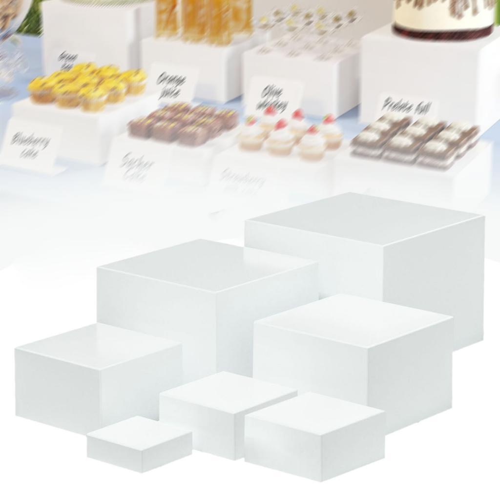 7 Pieces Acrylic Cube Display  - Food Storage Table ulasan dan harga