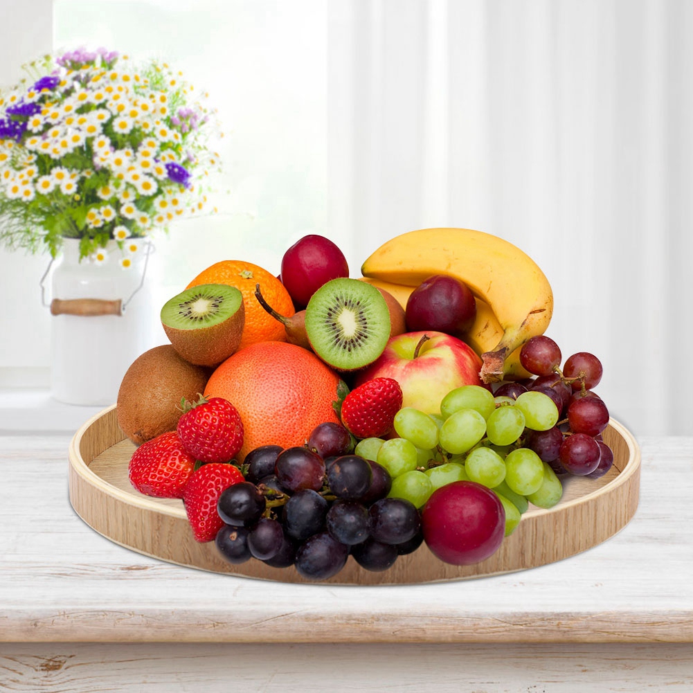 Wooden Serving Tray Tea Plate  - Food Storage Table ulasan dan harga