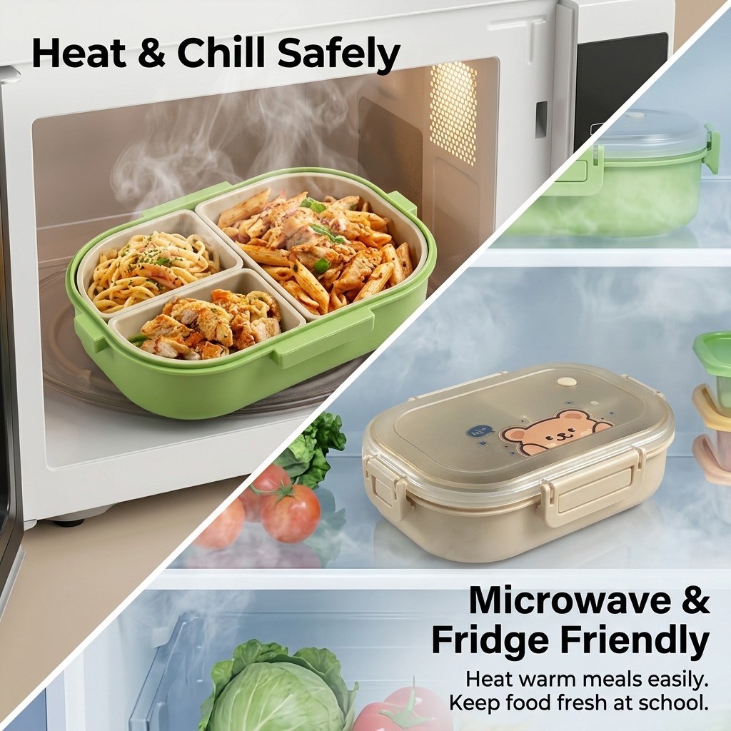 Reusable Plastic Divided Bento - Food Storage Microwave Safe ulasan dan harga
