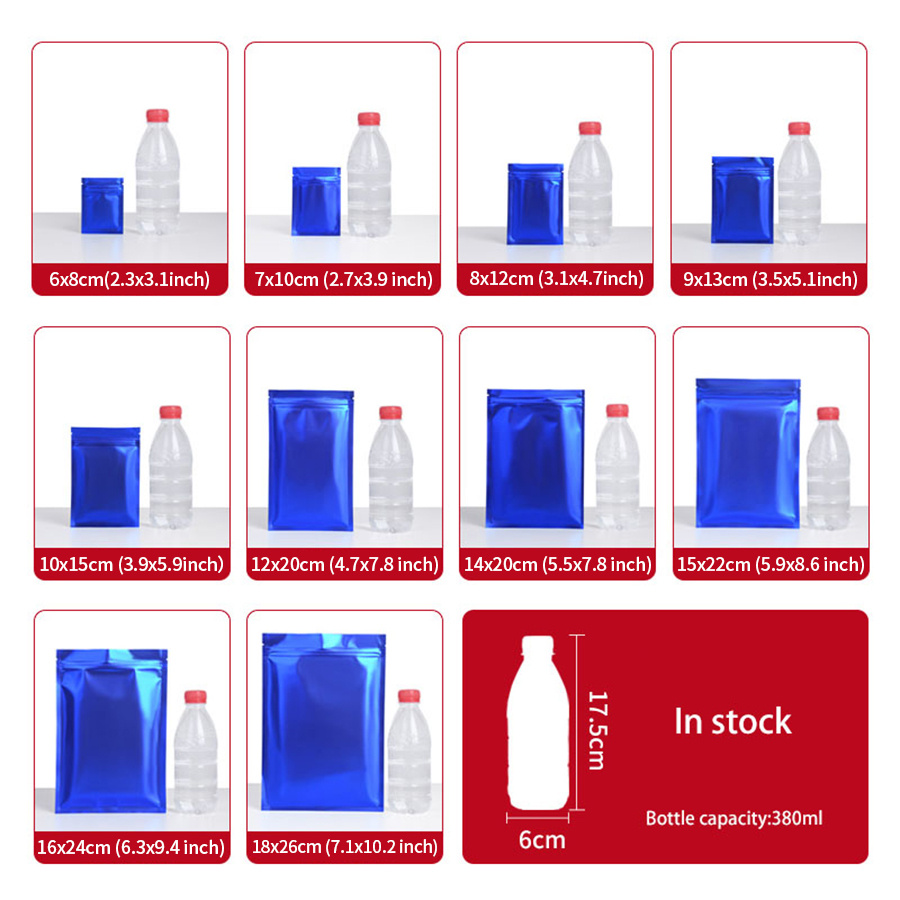 100pcs Matte Blue Foil Zipper  - Food Storage Is ulasan dan harga