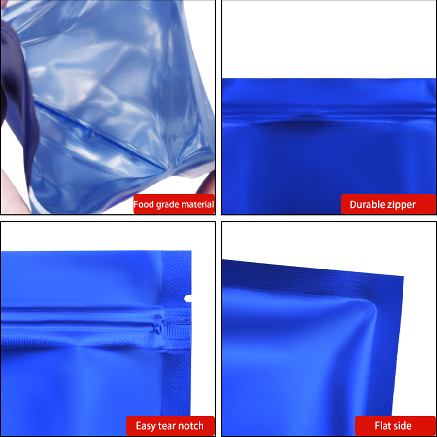 100pcs Matte Blue Foil Zipper  - Food Storage Is ulasan dan harga