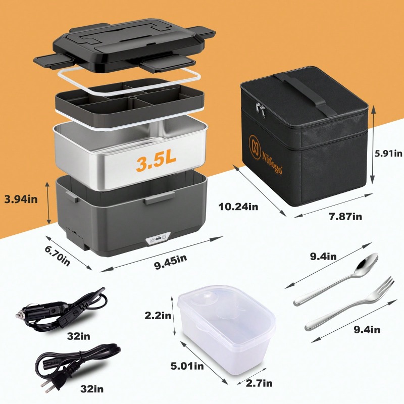 Dual‑Use Electric Heated Lunch - Food Storage Bag Organizer ulasan dan harga