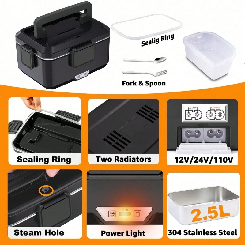 Dual‑Use Electric Heated Lunch - Food Storage Bag Organizer ulasan dan harga