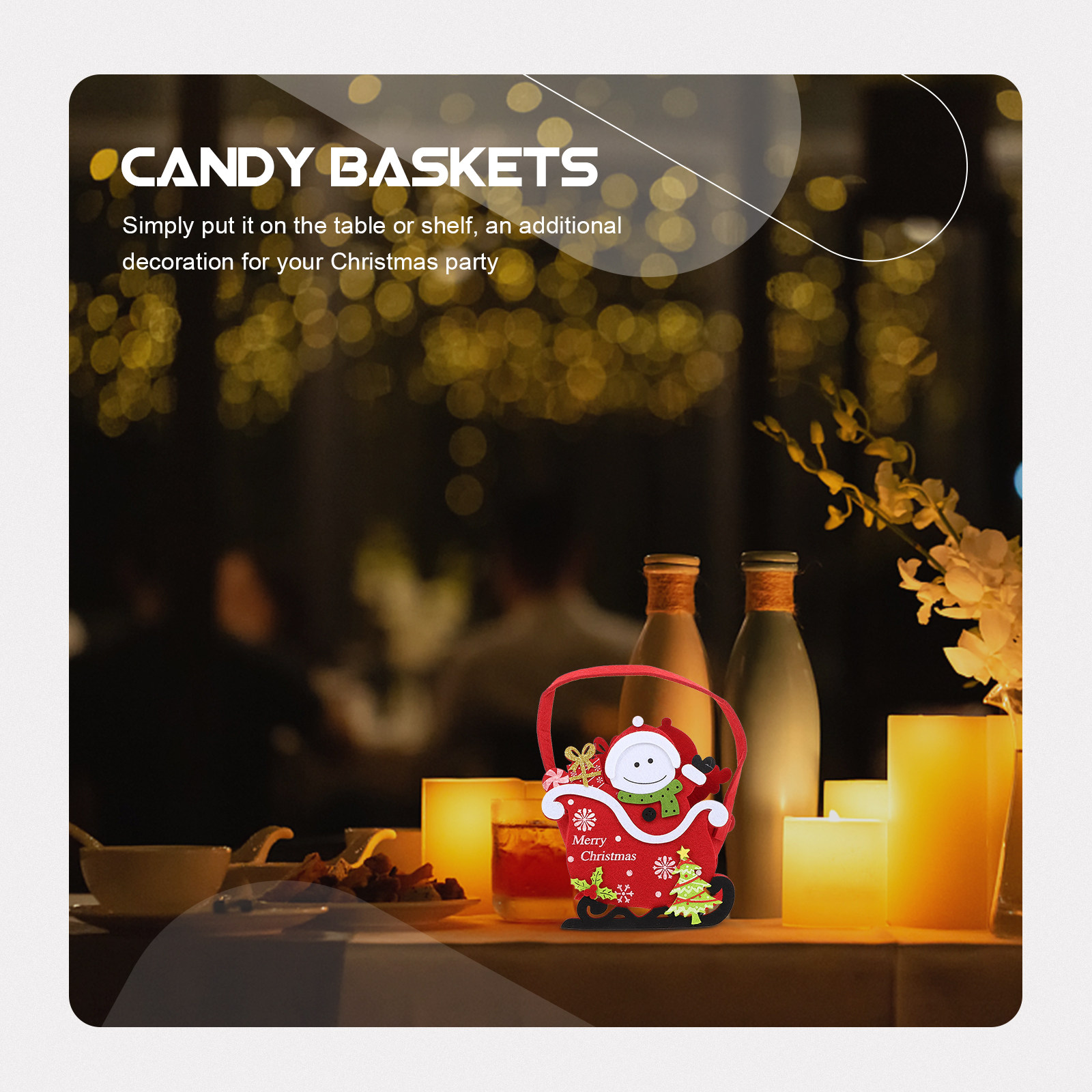 1Pcs Christmas Candy Basket Xm - Xmas Food Storage Containers ulasan dan harga