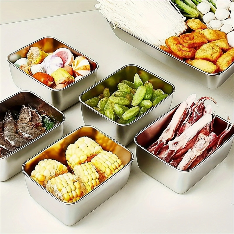 1/3/5pcs Stainless Steel Food  - Food Storage Quart ulasan dan harga